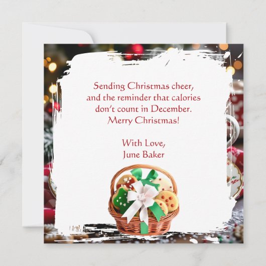 Funny Christmas Humor | Coffee and Cookies カード (裏面)