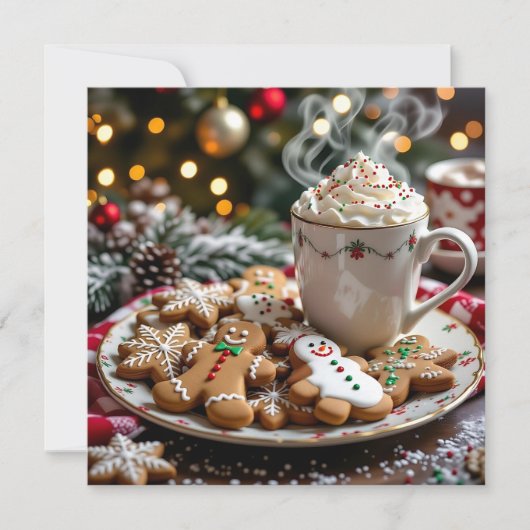 Funny Christmas Humor | Coffee and Cookies カード (正面)