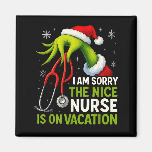 Funny Christmas I Am Sorry The Niche Nurse Medical マグネット (正面)