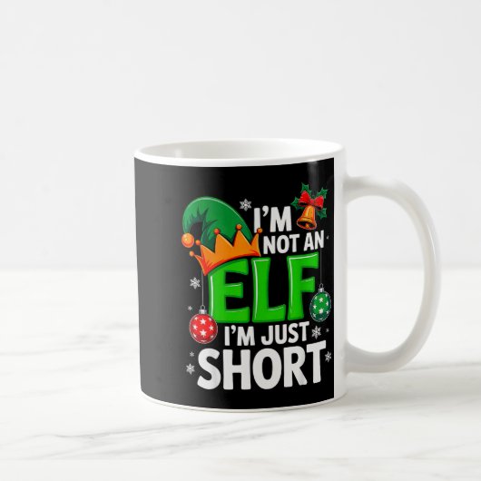 Funny Christmas Im Not An Elf Just Short Xmas Men コーヒーマグカップ (右)