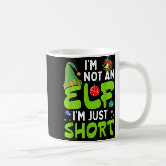 Funny Christmas Im Not An Elf Just Short Xmas Men コーヒーマグカップ (右)