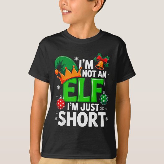 Funny Christmas Im Not An Elf Just Short Xmas Men Tシャツ (正面)