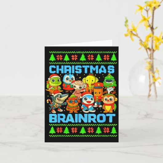 Funny Christmas Italian Brain Rot Italian Brainrot カード (黄色い花)