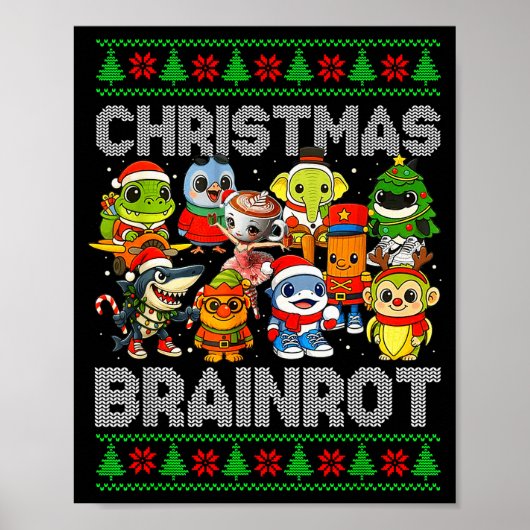 Funny Christmas Italian Brain Rot Italian Brainrot ポスター (正面)