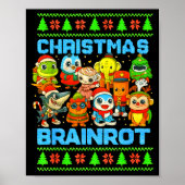 Funny Christmas Italian Brain Rot Italian Brainrot ポスター (正面)