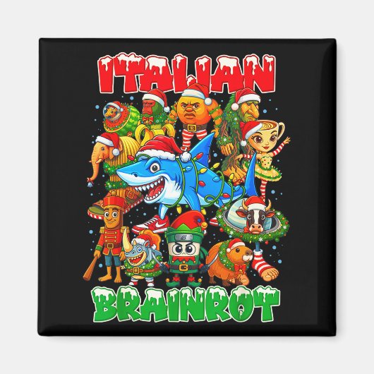 Funny Christmas Italian Brain Rot Italian Brainrot マグネット (正面)