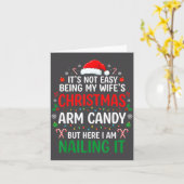 Funny Christmas Its Not Easy Being My Wife's Arm C カード (黄色い花)