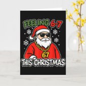 Funny Christmas Kids 6-7 67 Six Seven Meme Boys Ch カード (黄色い花)