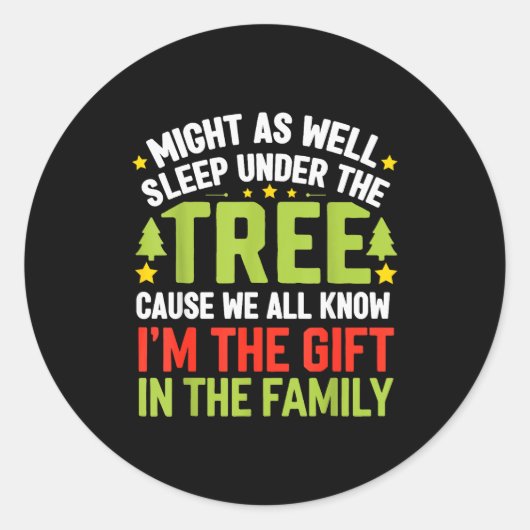 Funny Christmas Kids Mens Christmas Pajamas Women  ラウンドシール (正面)