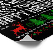 Funny Christmas Kiss My Happy Hanukkah Humor  ポスター (角)