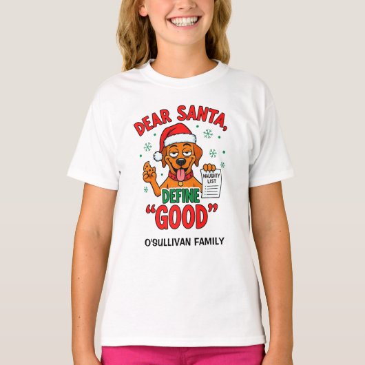 Funny Christmas Labrador Personalized Pet Humor Tシャツ (正面)