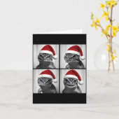 Funny Christmas Leopard Gecko Santa Photo Booth  カード (黄色い花)