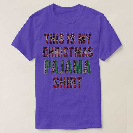 Funny Christmas Leopard Plaid This Is My Christmas Tシャツ (デザイン正面)