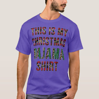 Funny Christmas Leopard Plaid This Is My Christmas Tシャツ