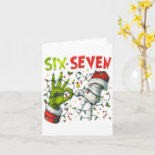 Funny Christmas Lights 6 7 Meme Six Seven Matching カード (黄色い花)