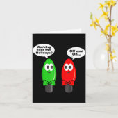 Funny Christmas Lights Joke Light Bulb Working Off カード (黄色い花)