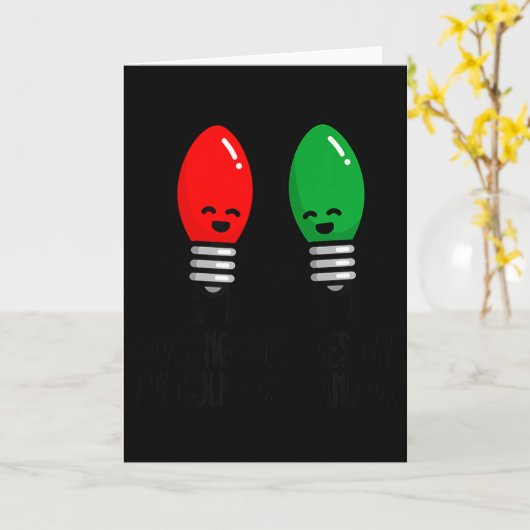 Funny Christmas Lights Pun Working Over Holidays_  カード (黄色い花)