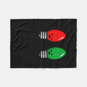 Funny Christmas Lights Pun Working Over Holidays_  フリースブランケット (正面(横))