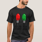 Funny Christmas Lights Pun Working Over Holidays_ Tシャツ (正面)