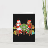 Funny Christmas Mahjong Santa Snowman Elf Reindeer カード (正面)