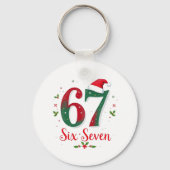 Funny Christmas Meme Six Seven 67 6 7 Holiday キーホルダー (正面)