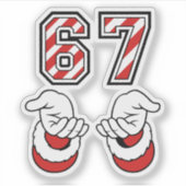Funny Christmas Meme Six Seven 67 6 7 Holiday シール (正面)