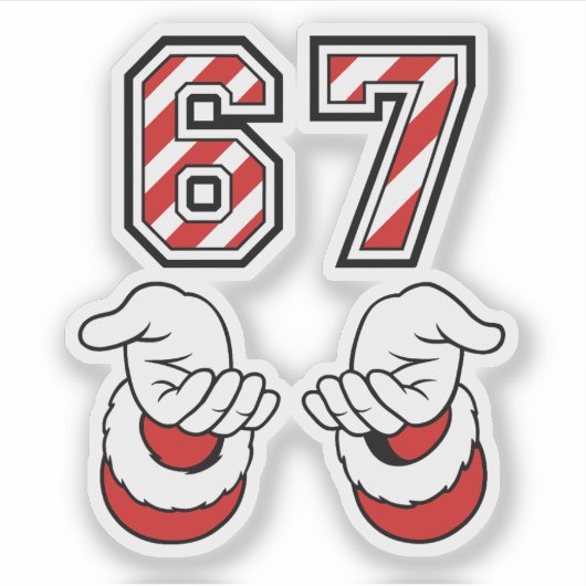 Funny Christmas Meme Six Seven 67 6 7 Holiday シール (正面)