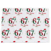 Funny Christmas Meme Six Seven 67 6 7 Holiday ラージペーパーバッグ (正面)