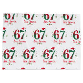 Funny Christmas Meme Six Seven 67 6 7 Holiday ラージペーパーバッグ (裏面)