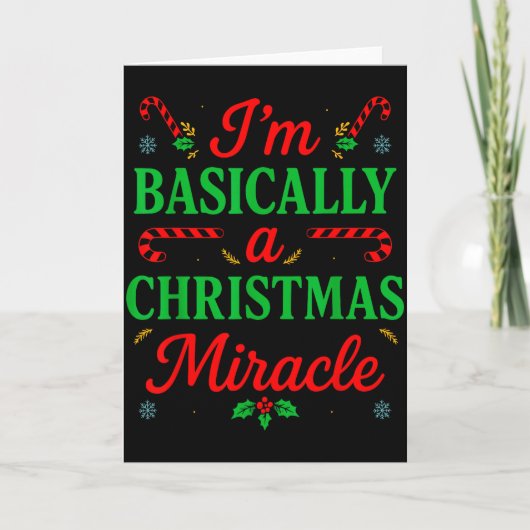 Funny Christmas Miracle Festive Xmas Pajama Humor  カード (正面)