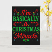 Funny Christmas Miracle Festive Xmas Pajama Humor  カード (黄色い花)