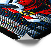 Funny Christmas Monster Santazilla Holiday Dinosau ポスター (角)