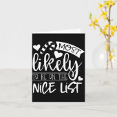 Funny Christmas Most Likely To Be On Nice List Tod カード (黄色い花)