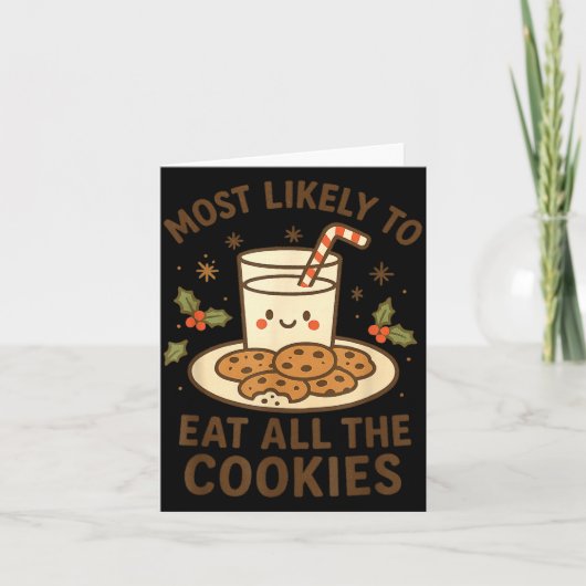 Funny Christmas - Most Likely To Eat All The Cooki カード (正面)