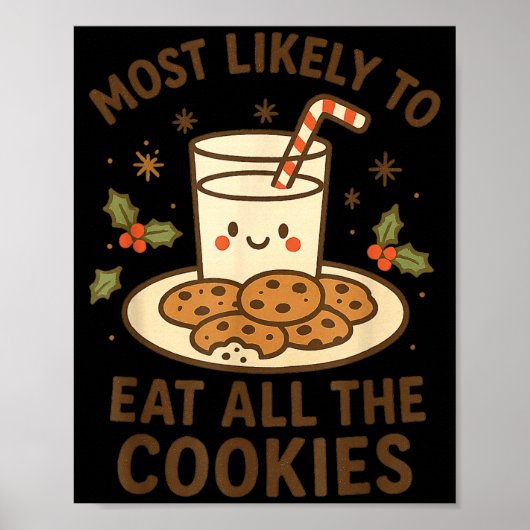 Funny Christmas - Most Likely To Eat All The Cooki ポスター (正面)