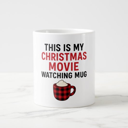 Funny Christmas Movie Watching Mug • Cozy Hot Coco ジャンボコーヒーマグカップ (正面)