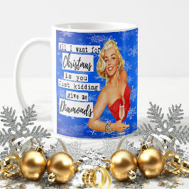 Funny Christmas Mug Best Friend "Give me Diamonds" コーヒーマグカップ