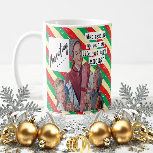 Funny Christmas Mug Best Friend "Parenting..." コーヒーマグカップ