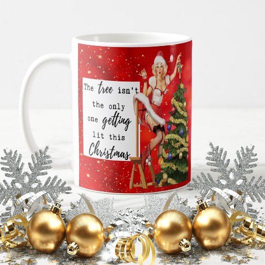 Funny Christmas Mug Best Friend "Tree Lit" コーヒーマグカップ