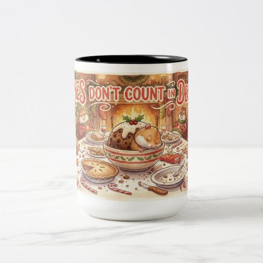 Funny Christmas Mug – “Calories Don’t Count in Dec ツートーンマグカップ (中央)