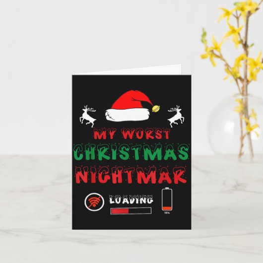 Funny Christmas My Worst For Gamers  カード (黄色い花)