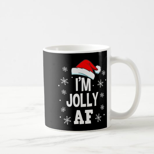 Funny Christmas Naughty Adults Pajama, Santa I'm J コーヒーマグカップ (右)