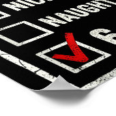 Funny Christmas Naughty Nice 6-7 List Santa Claus ポスター (角)