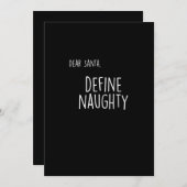 Funny Christmas Naughty Nice Santa Checklist シーズンカード (正面/裏面)