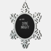 Funny Christmas Naughty Nice Santa Checklist スノーフレークピューターオーナメント (右)