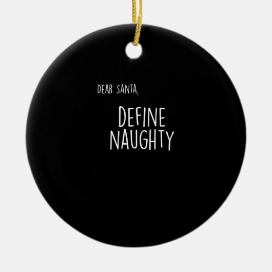 Funny Christmas Naughty Nice Santa Checklist セラミックオーナメント (正面)