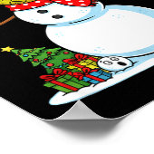 Funny Christmas Ne Snowman Xmas Mens Womens Kids ポスター (角)