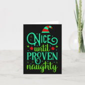 Funny Christmas Nice Until Proven Naughty  カード (正面)