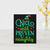 Funny Christmas Nice Until Proven Naughty  カード (黄色い花)