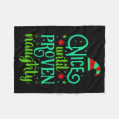 Funny Christmas Nice Until Proven Naughty  フリースブランケット (正面(横))